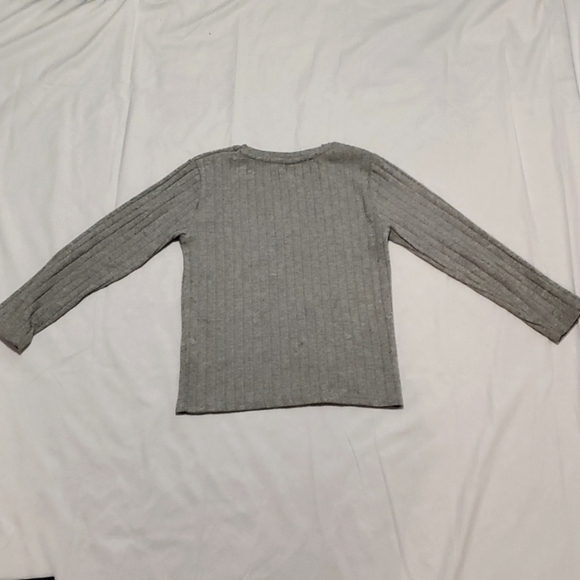 Zara Girls Knit Pearl Long Sleeve Grey Shirt - Picture 4 of 5